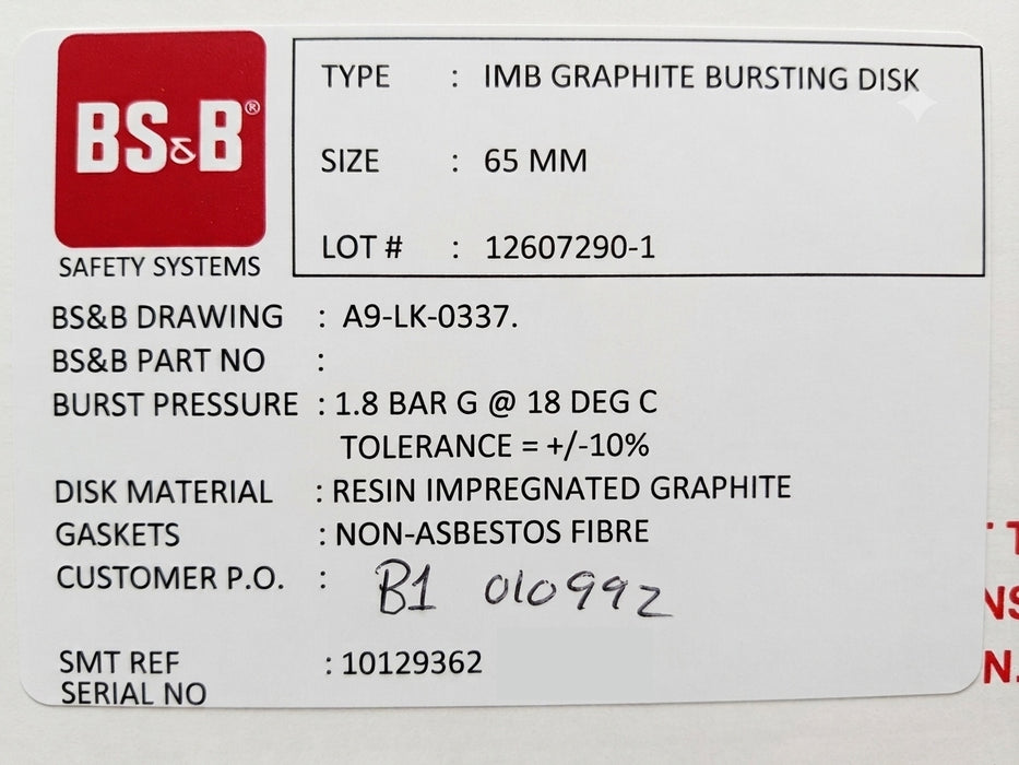 26psi Graphite Burst Disc - m.e.d. GmbH Schulz