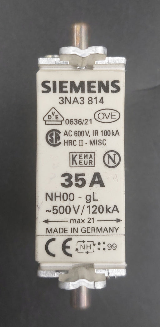 Siemens NH-Sicherung NH000 35A gG 500Vac/250Vdc - m.e.d. GmbH Schulz