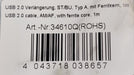 USB 2.0 cable, AM/AF, with ferrite core, 1m - m.e.d. GmbH Schulz