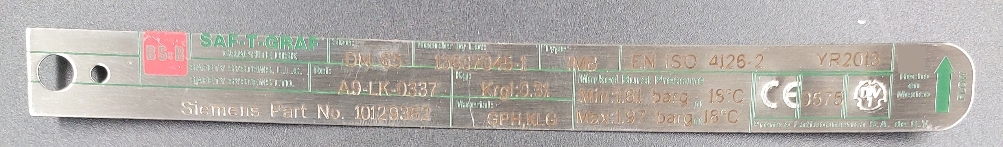 26psi Graphite Burst Disc - m.e.d. GmbH Schulz